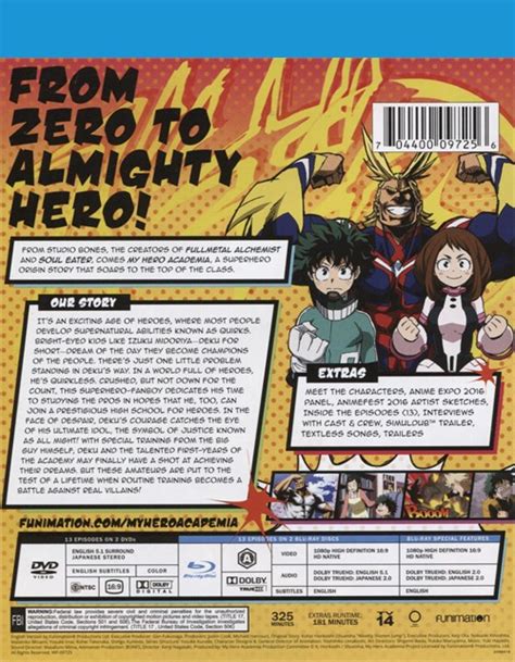 My Hero Academia The Complete First Season Blu Ray Dvd Combo Blu