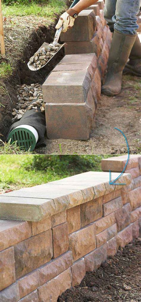 In areas rounded boulders are available, this lighter value stone offers a gardener's dream rockery. DIY Retaining Wall - DIYCraftsGuru