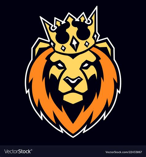 Lion In Crown Mascot Royalty Free Vector Image