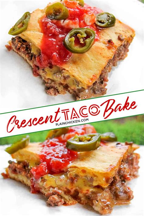 But have you tried taco pasta? Crescent Taco Bake - Plain Chicken