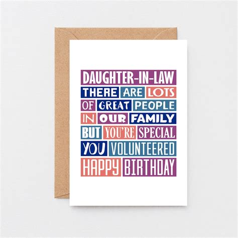 Funny Birthday Card For Daughter In Law Funny Card Etsy Uk