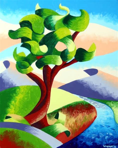 Daily Painters Abstract Gallery Mark Webster Abstract River Oak Tree