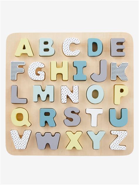 A great way for children to learn their lettersfeaturing 26 wooden pegs one for each letter in the alphabet this vibrant puzzle is ideal for helping to develop letter. Wooden Alphabet Puzzle Board - beige medium solid with ...