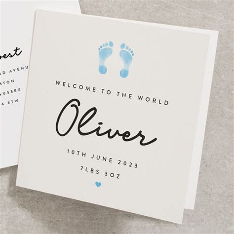 Personalised New Baby Boy Card Its A Boy Card Welcome Etsy