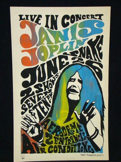 Janis Joplin Concert Poster Art Concert Posters Vintage Music Posters