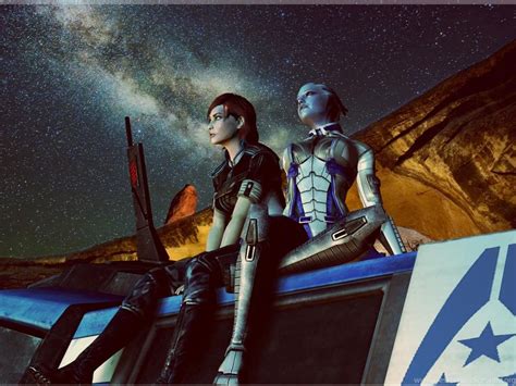 Mass Effect Femshep Commander Shepard Liara Wallpapers Desktop Background