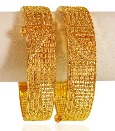 22k Gold Kada 2pc Ajba62835 22k Gold Banglekada Set Of 2 Are