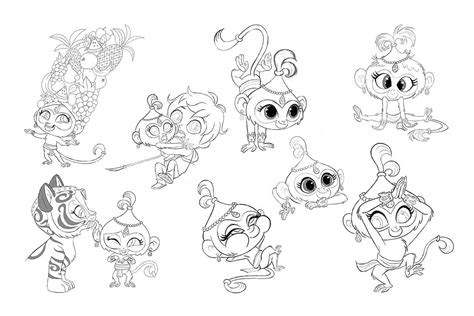 Cute Animals from Shimmer and Shine coloring page - Download, Print or