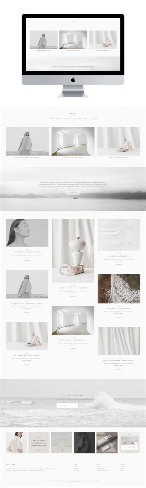 Tilde Minimal Squarespace Template For Blogs And Online Magazines