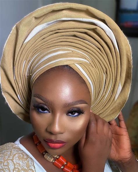 nigerian gele nigerian bride nigerian wedding makeup instagram trends head ties jeulia