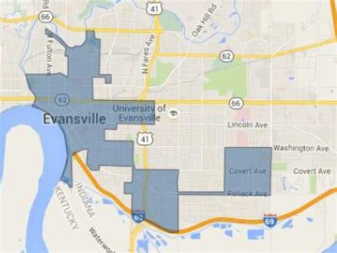 Map Of Evansville Indiana City Limits