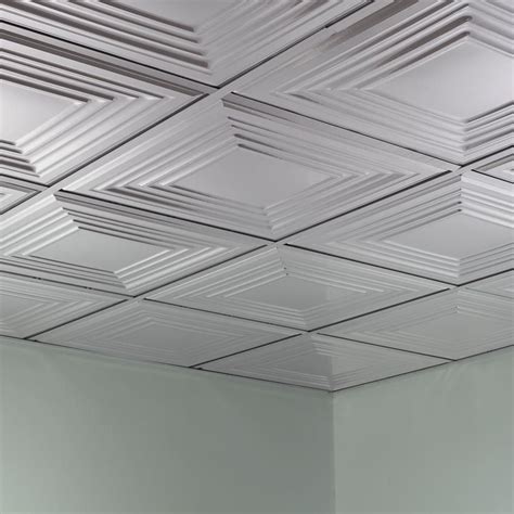 Fasade Ceiling Tile 2x2 Suspended Traditional 3 In Brushed Aluminum