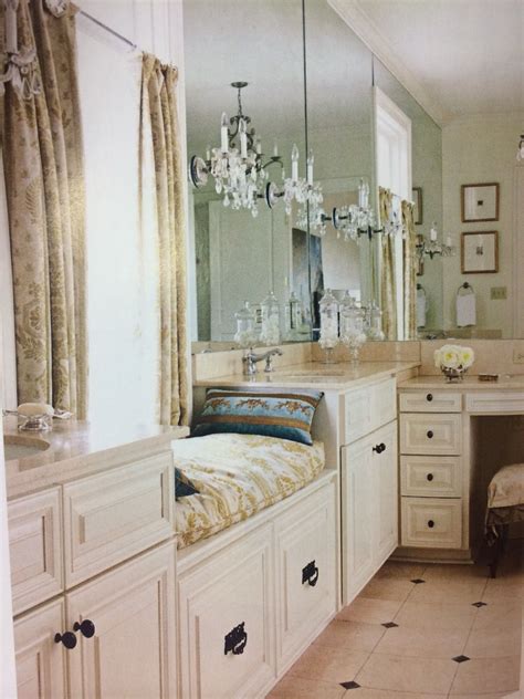 Basically the cabinet units are kitchen wall units and as such the holes for doors to be hung and front fascias do not line up and new holes need to be made. Elegant bathroom with a window seat in between each vanity ...