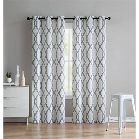 Vcny Home Caldwell Quatrefoil Printed Grommet Top Window Curtain Panel