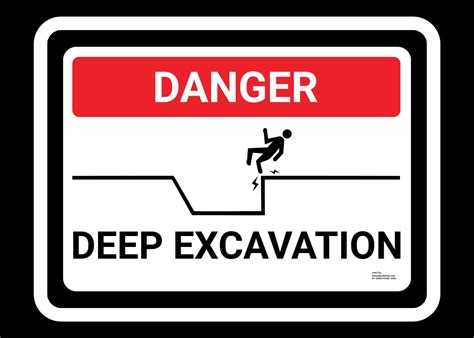 ✔ wholesale price ✔ cod. Safety sign - Danger - Deep Excavation