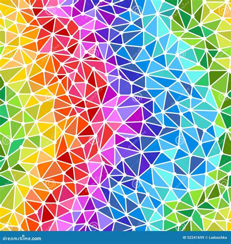 Bright Rainbow Triangles Seamless Background Stock Vector