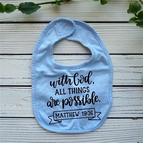 Christian Bible Verse Baby Bib With God All Things Are Possible