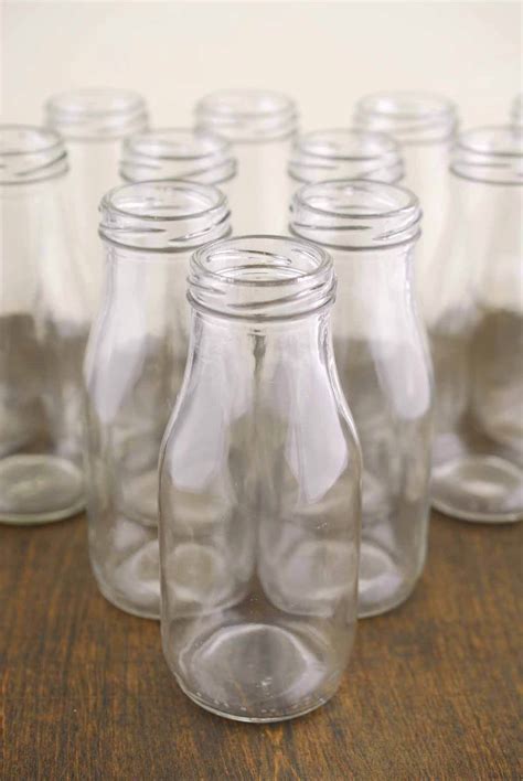 12 Glass Milk Bottles 10oz