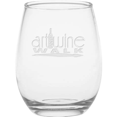 12 Oz Stemless Wine Glass Deep Etched Corporate Specialties