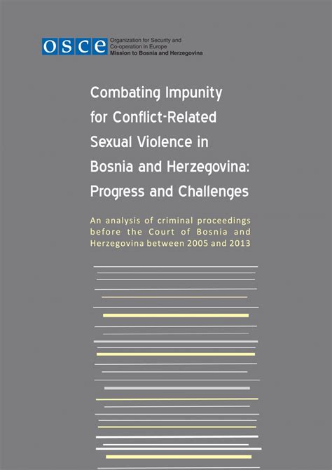Combating Impunity For Conflict Related Sexual Violence In Bosnia And Herzegovina Progress And