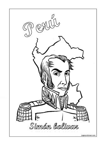 Para imprimir o descargar portada simon bolivar haga click sobre el dibujo. Pinto Dibujos: Simón Bolívar Dictador del Perú para colorear
