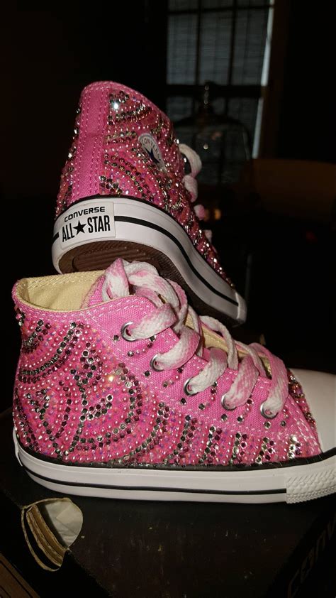 Girls Custom Bling Converse High Top Pink Any Color Adult Etsy