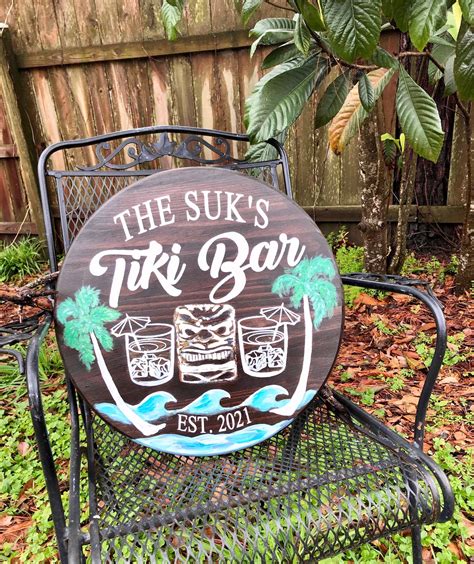 Personalized Tiki Bar Signoutdoor Sign Outdoor Bar Outdoor Etsy