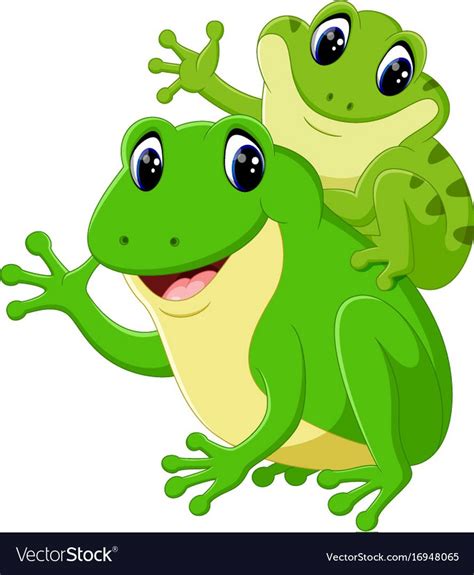 Cute Frog Cartoon Vector Image On Vectorstock Frog Pictures Cute