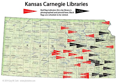 Map Of Carnegie Libraries In Kansas Work In Progress Carnegie