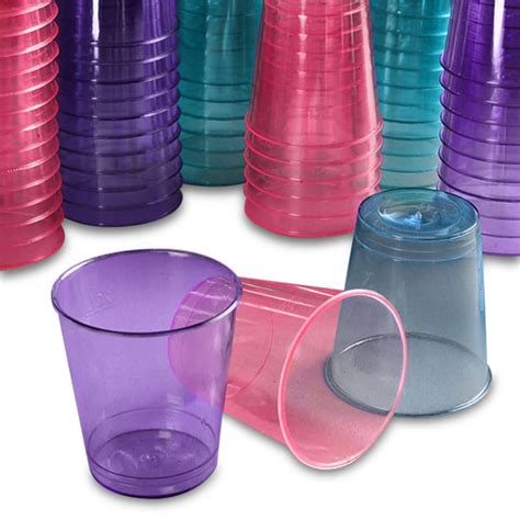 Colored Clear Plastic Shot Cups