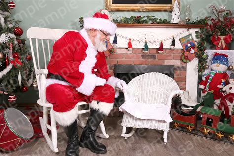 Digital Backdrop Of Santa Sitting Beside A Childs Chair Etsy