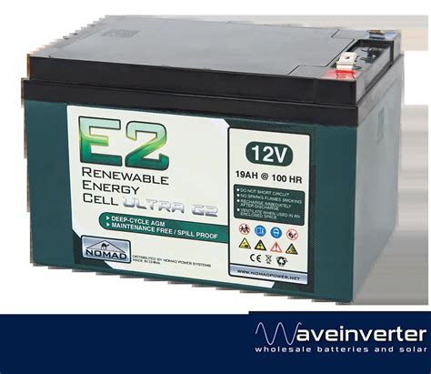 12v 19ah Nomad E2 Ultra G2 Deepcycle Battery 5yr Warranty Waveinverter