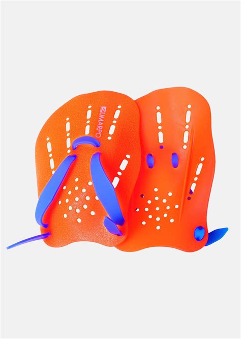 Swimming Hand Paddles Professional Orange Training Adjustable Straps P