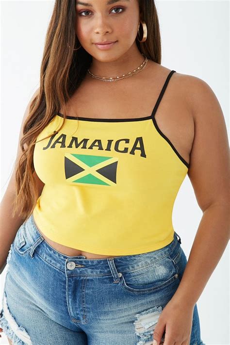 Plus Size Jamaica Graphic Crop Cami Forever 21 Plus Size Trendy
