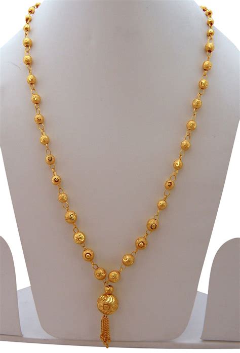 Jwellmart South India Women Gold Polish Self Design Necklace Chain