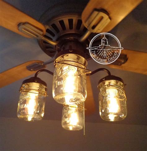 Sign up for our email newsletter. Rustic Mason Jar Ceiling Fan LIGHT KIT ONLY with Vintage ...