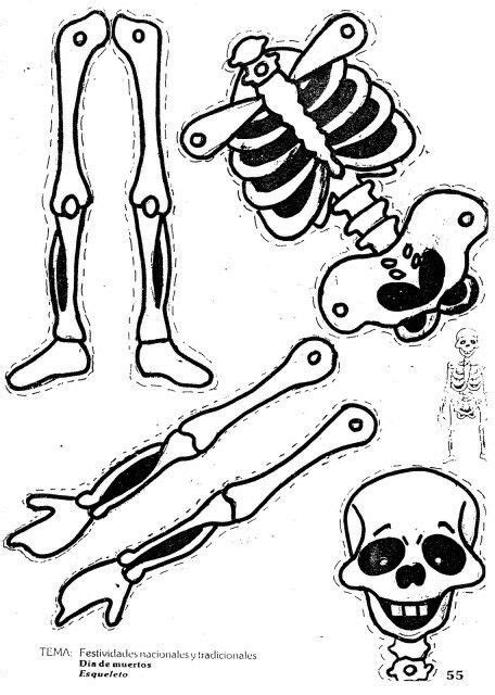 Esqueleto Recortable Esqueleto Para Armar Calaveras Imagenes De