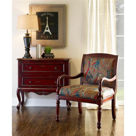 Powell Carina Accent Arm Chair Cherry 81438452616 Ebay