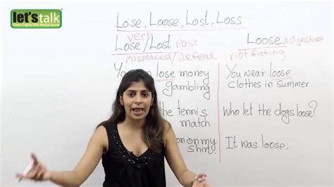 Difference Between Lose Loose Lost And Loss English Grammar Lesson