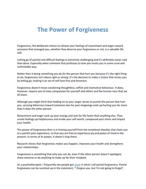 Ppt The Power Of Forgiveness Powerpoint Presentation Free Download