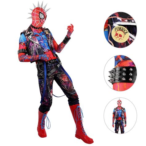 2023 spider punk bodysuit spiderman hobart brown cosplay suit with spi becostume