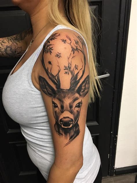 Deer tattoo | Animal tattoos for women, Deer tattoo, Deer tattoo designs