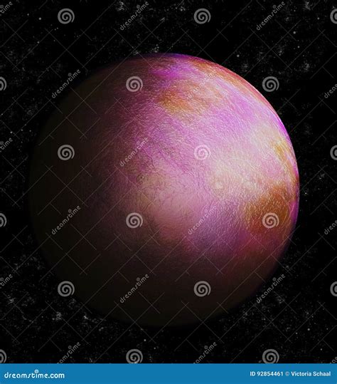 Isolated Pink Planet In Universe 3d Illustration Stock Illustration