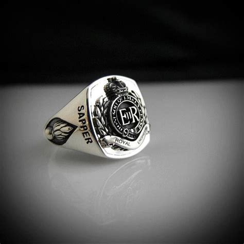 Royal Engineers Bespoke Oxidized Silver Ring By Sir Yes Sir In 2021