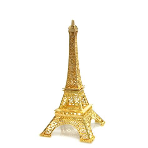 Metal Eiffel Tower Paris France Souvenir 12 Inch Gold