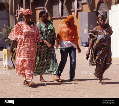 Ouagadougou Burkina Faso Women Wearing Traditional And Western Stock
