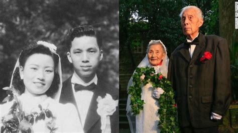 loving couple recreate wedding day photo after 70 years of blissful