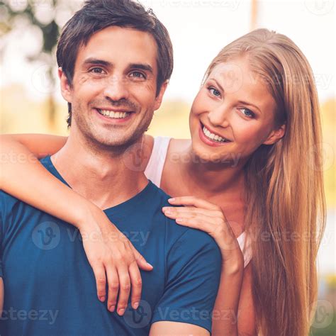 Happy Loving Couple Portrait Of Beautiful Young Loving Couple Smiling
