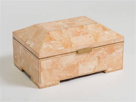 Tessellated Stone Box With Brass Inlay At 1stdibs