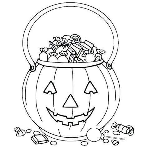 Halloween Coloring Pages Trick Or Treat Bag Coloring Pages